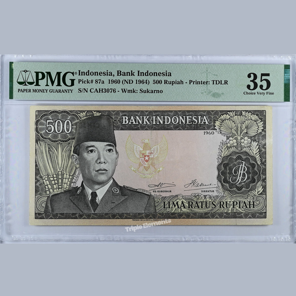 Scarce Vintage Currency 1960 Soekarno 500 Rupiah Watermark Soekarno — front view
