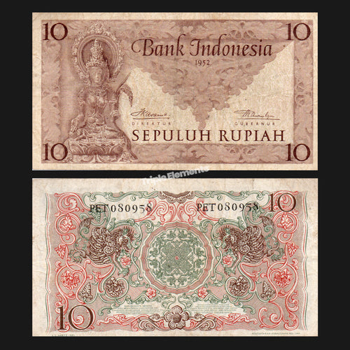 Ken Dedes Cultural Series 1952 Indonesia Banknote 10 Rupiah