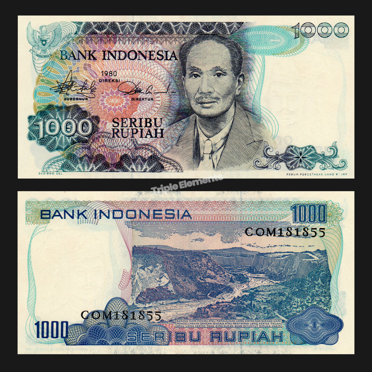 Indonesia 1000 Rupiah 1980 Dr Soetomo Banknote - Vintage Rare Paper Money Collectible