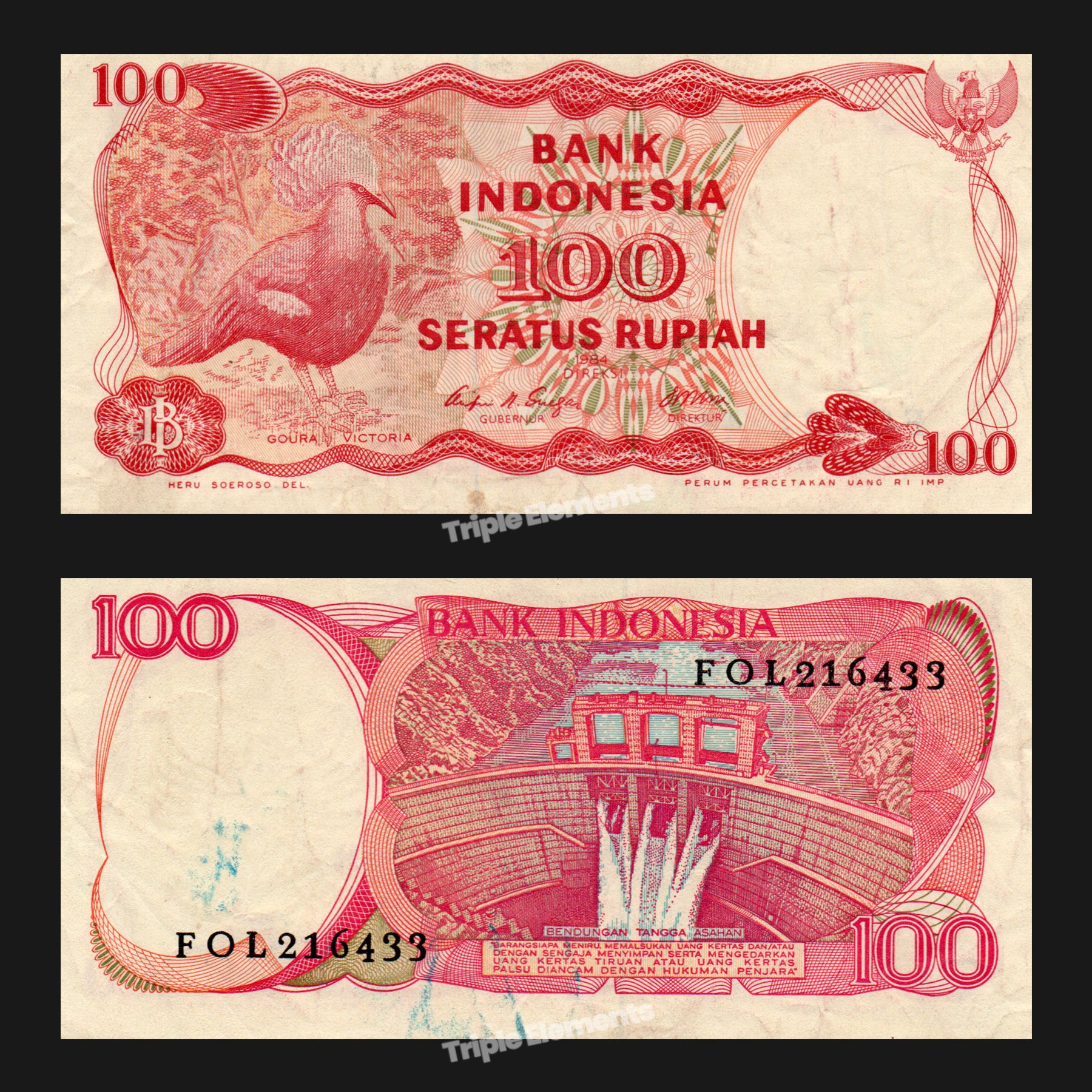 Lot 10pcs Indonesia Favorite Banknotes Design from Different Era 1977-1992