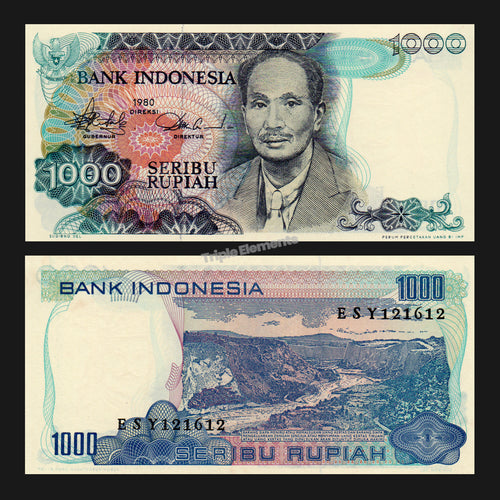 Rare Vintage Currency 1980 Indonesia 1000 Rupiah Dr Soetomo Sianok Valley Choose Grade