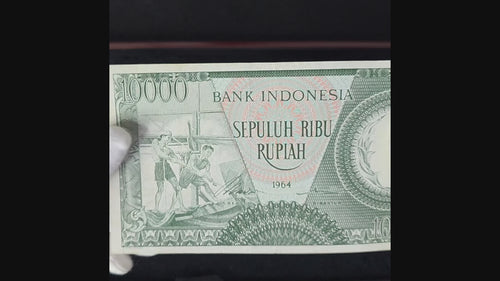 Vintage Currency Worker Series 1964 Indonesia Old Money 10000 Rupiah