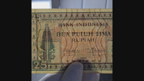Old Indonesia Banknotes 1952 Cultural Series 25 Rupiah
