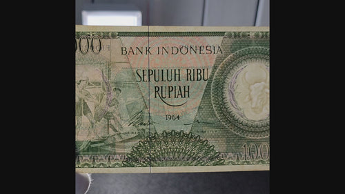 Vintage Currency Worker Series 1964 Indonesia Old Money 10000 Rupiah