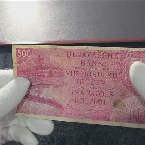 Rare Vintage Banknotes 500 Gulden 1946 Federal Series De Javasche Bank Antique Currency Collectible