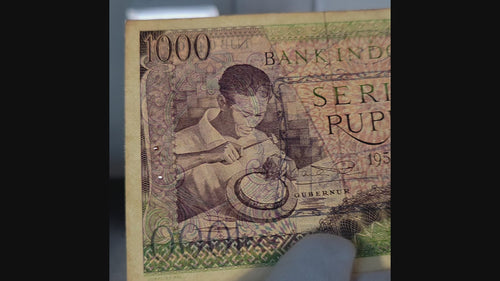 Old Money Worker Series 1958 Indonesia Currency 1000 Rupiah - Gift For Friend who Love Vintage