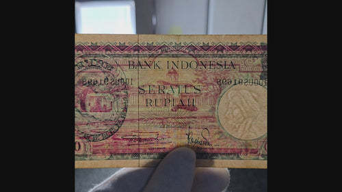 Squirrel Fauna Series 100 Rupiah 1957 Indonesia Banknote