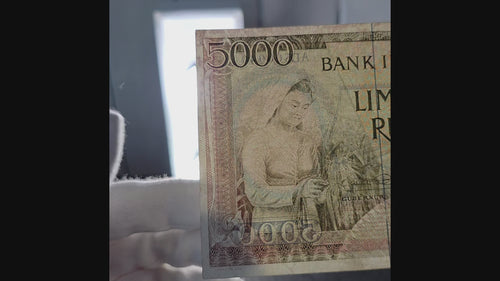 Old Money Worker Series 1958 Indonesia Currency 5000 Rupiah - Gift for Numismatic Friend