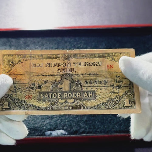 Authentic Vintage Banknote 1 Roepiah 1944 Dai Nippon Occupation Netherlands Indies Collectible